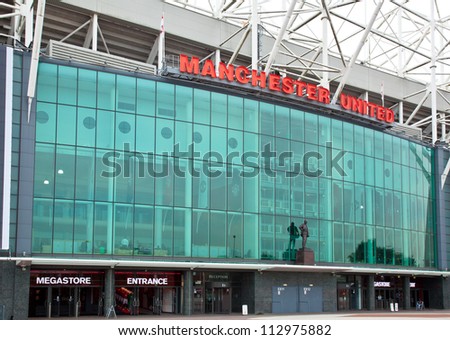 MANCHESTER, ENGLAND - SEPT 4: Old Trafford stadium on September 4th, 2012 in Manchester, England. Old Trafford is home to Manchester United football club one of the most successful clubs in England