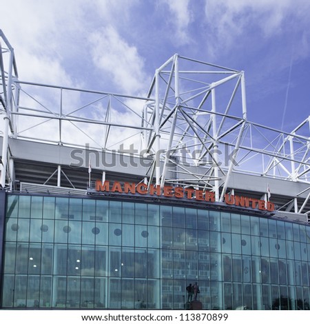 MANCHESTER, ENGLAND - SEPT 3: Old Trafford stadium on September 3rd, 2012 in Manchester, England. Old Trafford is home to Manchester United football club one of the most successful clubs in England