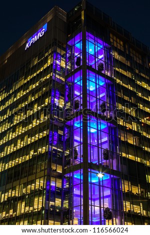 LONDON, ENGLAND - OCT 12: KPMG UK Head Office on October 12th, 2012 in London. KMPG is a global company and one of the largest accountancy and tax advisory firms in Europe.