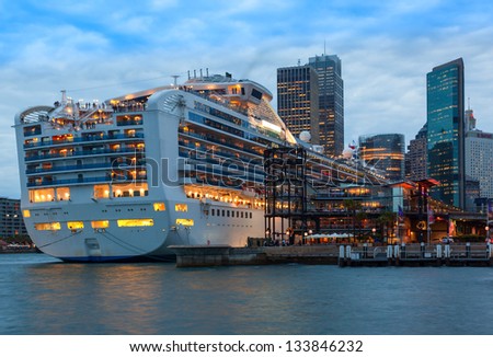 SYDNEY, AUSTRALIA- JAN 07: The Overseas Passenger Terminal on January 7th, 2013 in Sydney, Australia. The terminal is the key port for cruise ships departing for the Pacific and New Zealand