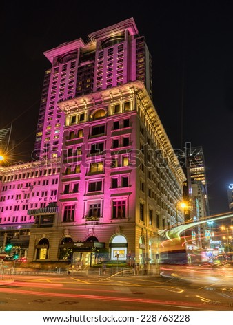 HONG KONG,CHINA - OCT 19 : The Peninsula Hotel on October 19th, 2014 in Hong Kong, China.The Peninsula hotel in Kowloon built in 1928 with the idea that it would be \