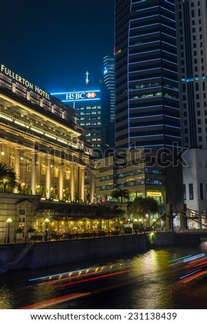 SINGAPORE - NOV 2 : HSBC Bank on November 2nd, 2014 in Singapore.HSBC Limited is a bank established and based in Hong Kong since 1865, when Hong Kong was a colony of the British Empire