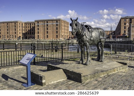 Liverpool, England, 3rd June 2015 : Albert Dock on Liverpool's waterfront is a major tourist attraction in the city and the most visited multi-use attraction in the UK outside of London.