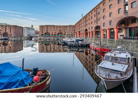 Albert Dock and marina in Liverpool