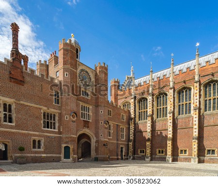 The Clock court of Hampton Court Palace in London England