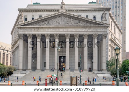 New York, USA on 3rd Sept 2015: The Appellate Divisions of the Supreme Court of the State of New York are the intermediate appellate courts in New York State