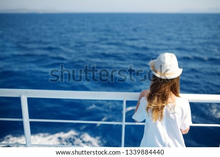 Similar – Image, Stock Photo Ferry boat ship sailing between Palau and La Maddalena town, Sardinia, Italy.