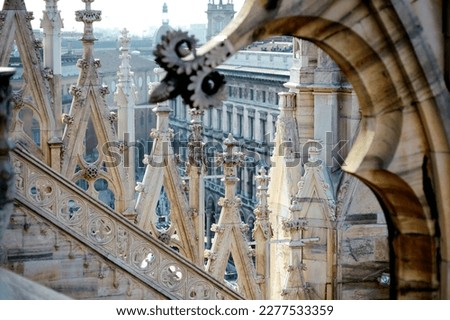 Similar – Image, Stock Photo Detail of the Milan cathedral