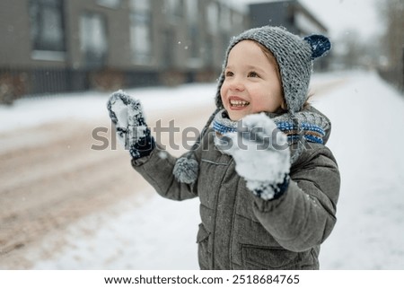 Similar – Image, Stock Photo Baby in winter park