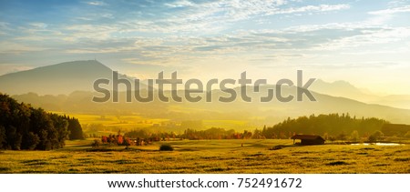 Similar – Image, Stock Photo Evening over the Alps