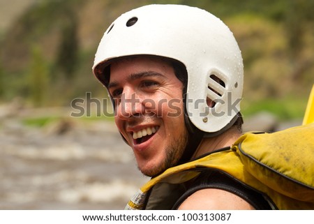 ADULT MAN FACE CLOSE UP, WEARING NEOPRENE WET SUIT