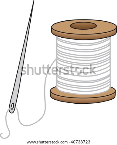 Clipart Illustration Of A Sewing Needle And A Spool Of White Thread ...