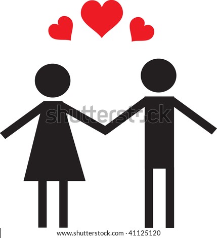 Clip Art Illustration Of A Couple Holding Hands. - 41125120 : Shutterstock