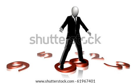 Graphic Man, A man standing on number