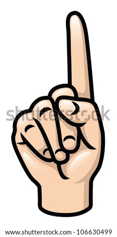 Illustration Of A Cartoon Hand Holding Up One Finger. Eps 10 Vector ...