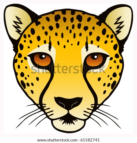 A Vector Ink Illustration Of A Cheetah'S Head. - 61582741 : Shutterstock