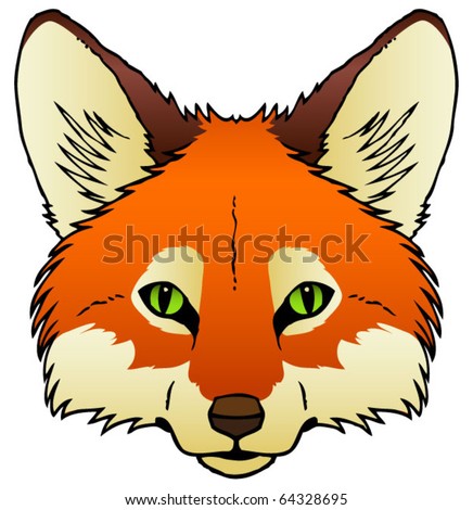 A Hand Drawn Vector Of A Red Fox'S Face. - 64328695 : Shutterstock