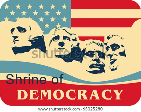Mount Rushmore â?? Shrine of Democracy, EPS 8, CMYK.