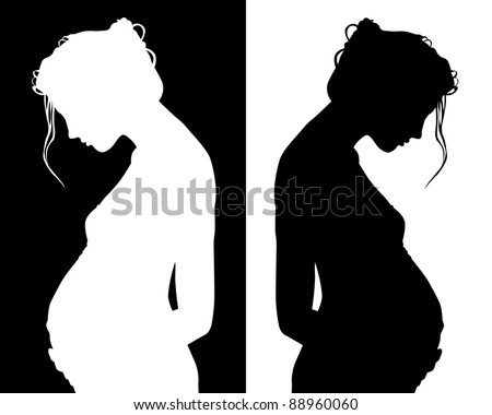 Similar – Image, Stock Photo Silhouette of a pregnant woman against an oceanic landscape