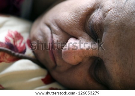lovely old woman sleeping