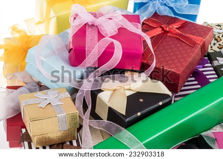 colorful gift boxes as a background