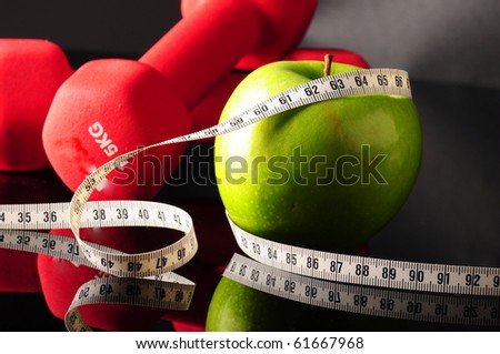 fruit and equipments to be fit