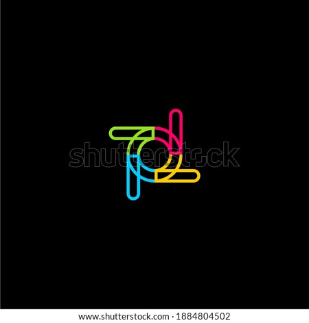 colorful o and p propeller logo design Foto stock © 