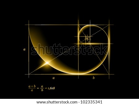 Golden Section (Ratio, Divine Proportion) And Golden Spiral Stock ...