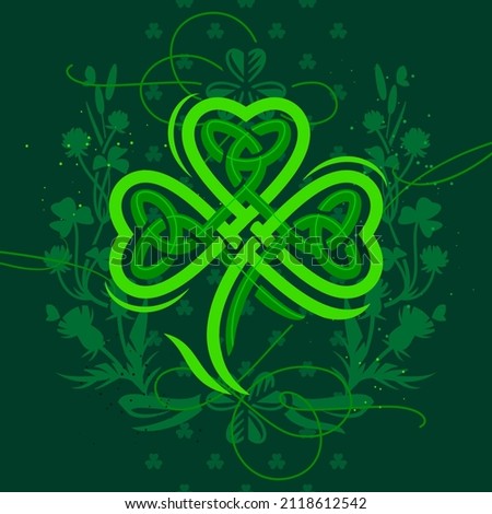 St. Patrick's day shamrock knot card