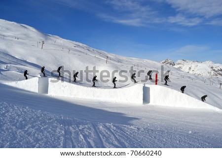 big ski jump in snow park