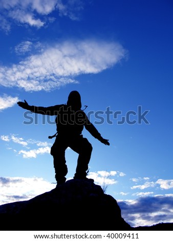 jump man on a blue sky