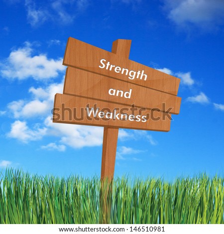 Strength and weakness on sign board