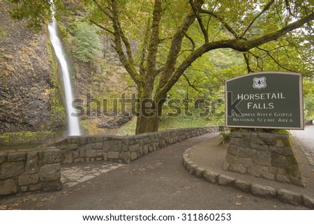 Horsetail Falls Columbia River Gorge scenic area Oregon.