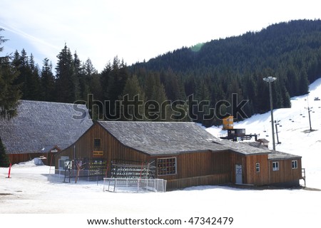 Ski lodge rental shop.