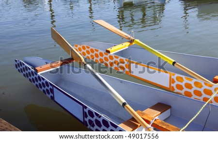 Dragon boats & paddles.