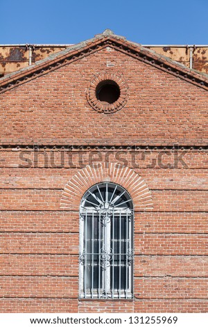 detail of the architecture of a flour mill
