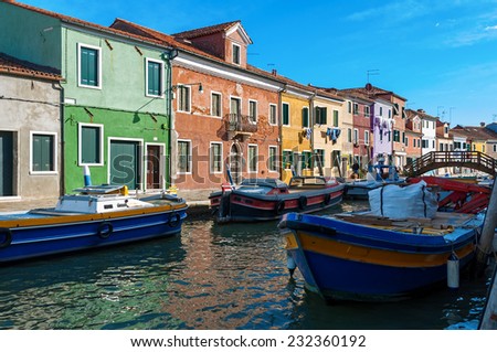 Traditional colorful houses in Burano island, Venice, Italy
