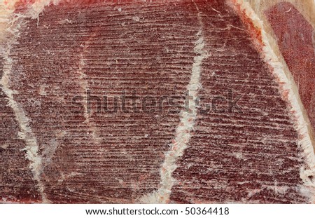 The texture of frozen meat.