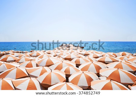 Similar – Image, Stock Photo orange parasol with blue sky