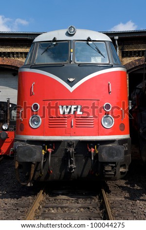 BERLIN - APRIL 14: The diesel locomotive \