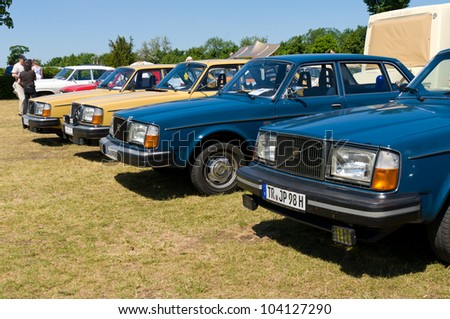 PAAREN IM GLIEN, GERMANY - MAY 26: Various modifications of cars Volvo 240, \