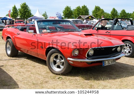 PAAREN IM GLIEN, GERMANY - MAY 26: The sports car Ford Mustang Convertible (Boss 351), \