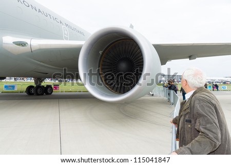 BERLIN - SEPTEMBER 14: Aircraft Engines Boeing KC 767A, International Aerospace Exhibition \