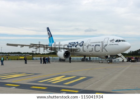 BERLIN - SEPTEMBER 14: The aircraft to simulate the effects zero gravity Airbus A300 ZERO-G, International Aerospace Exhibition \