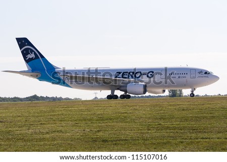 BERLIN - SEPTEMBER 14: The aircraft to simulate the effects zero gravity Airbus A300 ZERO-G, International Aerospace Exhibition \