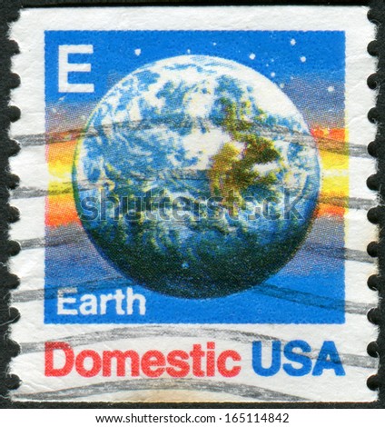 USA - CIRCA 1988: A postage stamp printed in USA (Domestic Mail), shows the Earth view from space, circa 1988
