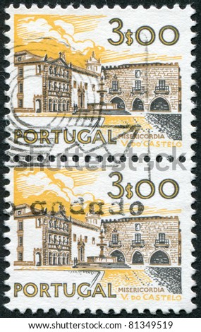 PORTUGAL - CIRCA 1972: A stamp printed in the Portugal, is depicted hospital Viana do Castelo, circa 1972