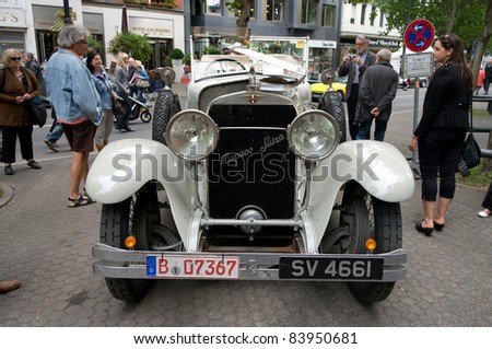BERLIN - MAY 28: The Hispano-Suiza H6B Million-Guiet Dual-Cowl Phaeton 1924 on display at the exhibition 
