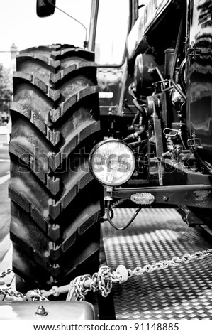 BERLIN - MAY 28: A fragment of a tractor Dutra D4K, the exhibition \