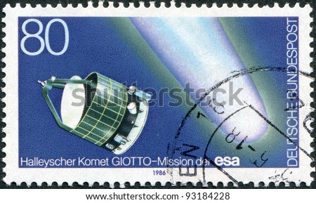 GERMANY - CIRCA 1986: A stamp printed in Germany, shows a European robotic spacecraft \